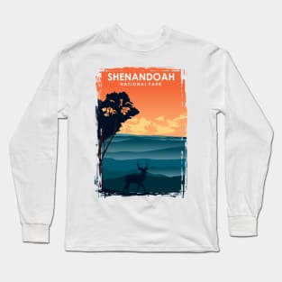 Shenandoah National Park Travel Poster Long Sleeve T-Shirt